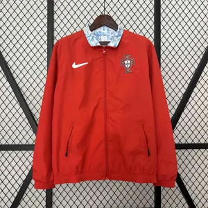 2024 Portugal Trench Coat Reversible Windbreaker Double-Sides Jacket Soccer Yupoo 1