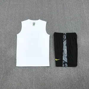 25-26 Brazil White Jesus Training Kits Football Vest Suits 1