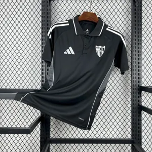 25-26 Sevilla Black Travel Polo Football T-Shirt AAAAJersey Wholesale Yupoo