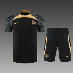22-23 Chelsea training suit short sleeve kit black 3