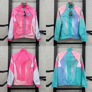 25-26 Barcelona Pink&Blue Windbreaker Double-Sided Jackets AAAAJersey Dropship Yupoo