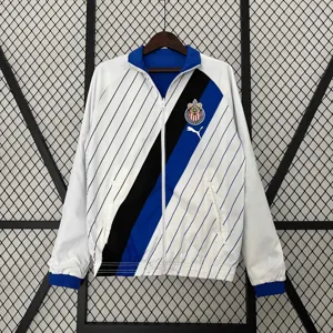 23-24 Chivas Reversible Windbreaker White&Blue Double-Sides Jacket Soccer Jerseys For Sale 1