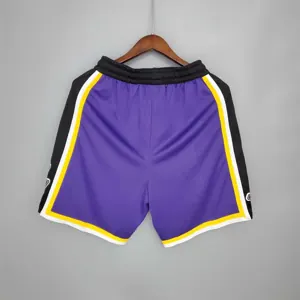 Lakers Purple Black Side NBA Shorts 5