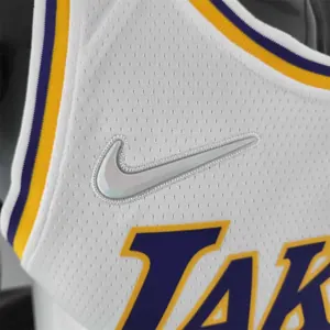 75th Anniversary TOSCANO #95 Los Angeles Lakers White NBA Jersey 3