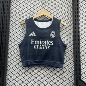 25-26 Real Madrid Away Women Yoga Vest Kit Soccer T-Shirt AAAAJersey Supply Yupoo