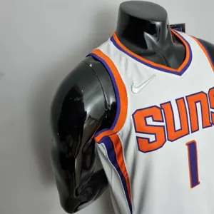 75th Anniversary Booker #1 Phoenix Suns White NBA Jersey 2