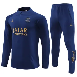 23-24 PSG Long Sleeve Kits Navy Zipper Training Suits Jersey Supplier Yupoo