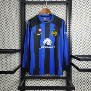 23-24 Inter Milan Home Long Sleeve Size S-4XL Soccer Jerseys