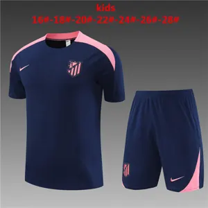 24-25 Atletico Madrid Kids Training Soccer Jerseys Football Shirts