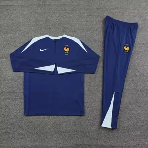 2024 France Long Sleeve Tracksuit Navy Training Suits Soccer Jerseys Yupoo 1
