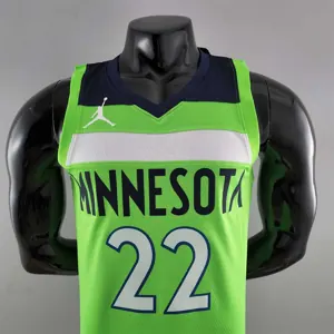 Minnesota Timberwolves Wiggins#22 Air Jordan NBA Jersey Blue 9