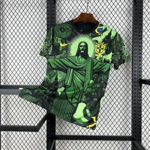 2024 Brazil Christ the Redeemer Green Special Edition Shirt Soccer Uniform AAAAJersey Supply Yu