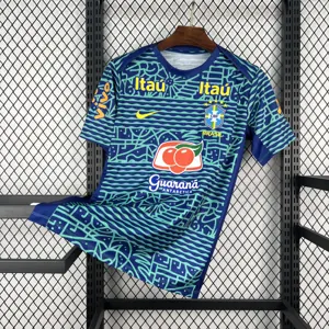 2024 Brazil Mens Pre-Match Kit Football Retro T-Shirt AAAAJersey Supply Yupoo 9