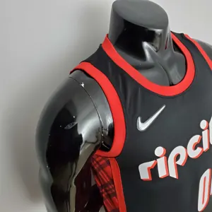 2022 Season Anthony#00 Trail Blazers Urban Edition Black NBA Jersey 4