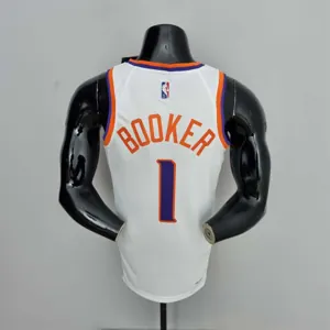 75th Anniversary Booker #1 Phoenix Suns White NBA Jersey 8