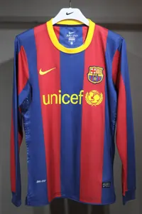 10-11 Barcelona Home Retro Kit Vintage Player Version Long Sleeve Shirt AAAAJersey Dropship Yup