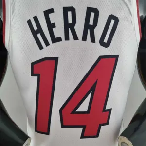 75th Anniversary Miami Heat HERRO#14 White NBA Jersey 3