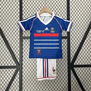 1998 France Home Kids Retro Kits World Cup Shirt Soccer Jerseys Yupoo