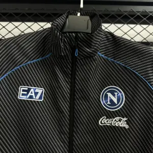 25-26 Naples Pad Printed Black Waterproof Windbreaker Jackets AAAAJersey Yupoo 1