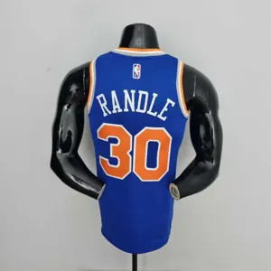 75th Anniversary Randle #30 New York Knicks Blue NBA Jersey 8