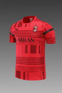 22-23 AC Milan Training Suit Short Sleeve Kit Red 11