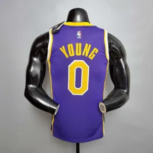 New Lakers Jordan Young #0 Theme Purple Round Neck 8