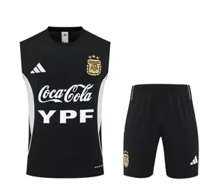 25-26 Argentina Black Training Kits Football Vest Suits