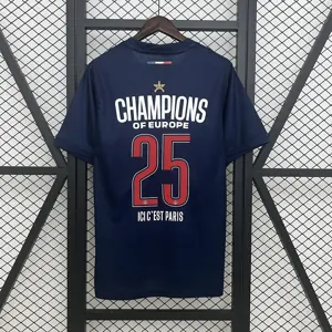 24-25 PSG Home Champions of Europe 2025 Kit Football T-Shirt AAAAJersey Wholesale Yupoo