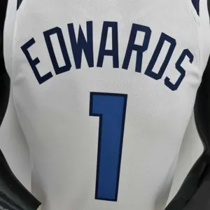 75th Anniversary Minnesota Timberwolves Edwards #1 White NBA Jersey 4