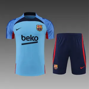 22-23 Barcelona training suit short sleeve kit blue - 3 1