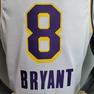 New Bryant #8 Lakers Round neck white 3