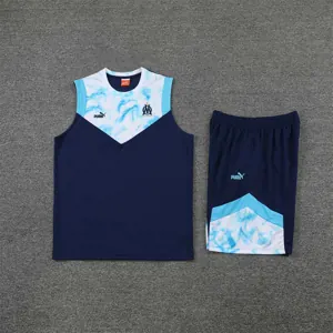 22-23 Marseille vest training suit kit dark blue white 6