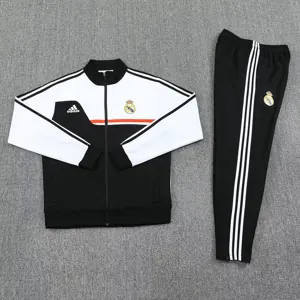 25-26 Real Madrid White&Black Football Tracksuits Long Jacket Suits 1
