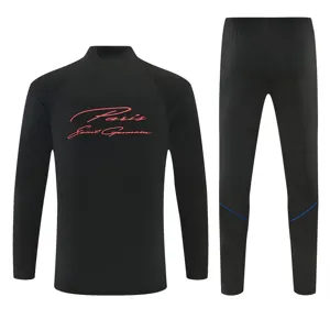 26-27 PSG Black Kit Football Aldult Training Long Sleeve Tracksuit Yupoo 5 1
