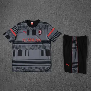 22-23 AC Milan Training Suit Short Sleeve Kit Grey 3