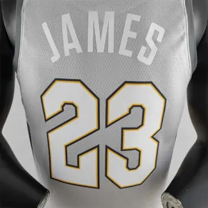 2018 JAMES #23 Cleveland Cavaliers Grey NBA Jersey 9