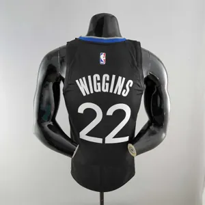 2020 WIGGINS #22 Warriors City Edition Black and Grey NBA Jersey 2