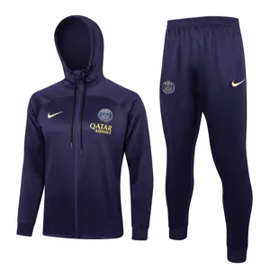23-24 PSG Navy Hoodie Jacket Suits Long Sleeve Zipper Tracksuit Cheap Jerseys Yupoo