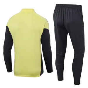 25-26 Real Madrid Training Kits Long Yellow Football Tracksuits 2