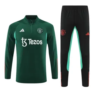 23-24 Manchester United Long Sleeve Tracksuit Green Training Suits Jersey Supplier Yupoo