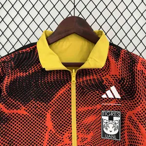 2024 Tigres UANL Orange&Yellow Trench Coat Reversible Windbreaker Double-Sides Jacket 7