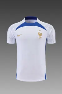 2022 France Training Suit Short Sleeve Kit White Blue 15
