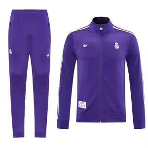 25-26 Real Madrid Football Tracksuit Purple Long Jacket Suits