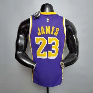 New Lakers Jordan James #23 Theme Purple Round Neck 1