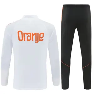 2026 Netherlands Mens Kit White Half Pull Training Suit Yupoo 7 5