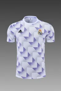 22-23 Real Madrid training suit short sleeve kit white and blue colorblock 16