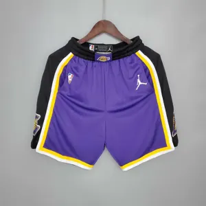 Lakers Purple Black Side NBA Shorts