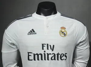 14-15 Real Madrid Home Retro Kit Vintage Player Version Long Sleeve Shirt AAAAJersey Dropship Y 1