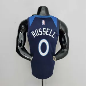 75th Anniversary Minnesota Timberwolves Russell #0 Royal Blue NBA Jersey 1