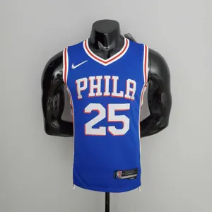 75th Anniversary Philadelphia 76ers SIMMONS#25 Blue NBA Jersey